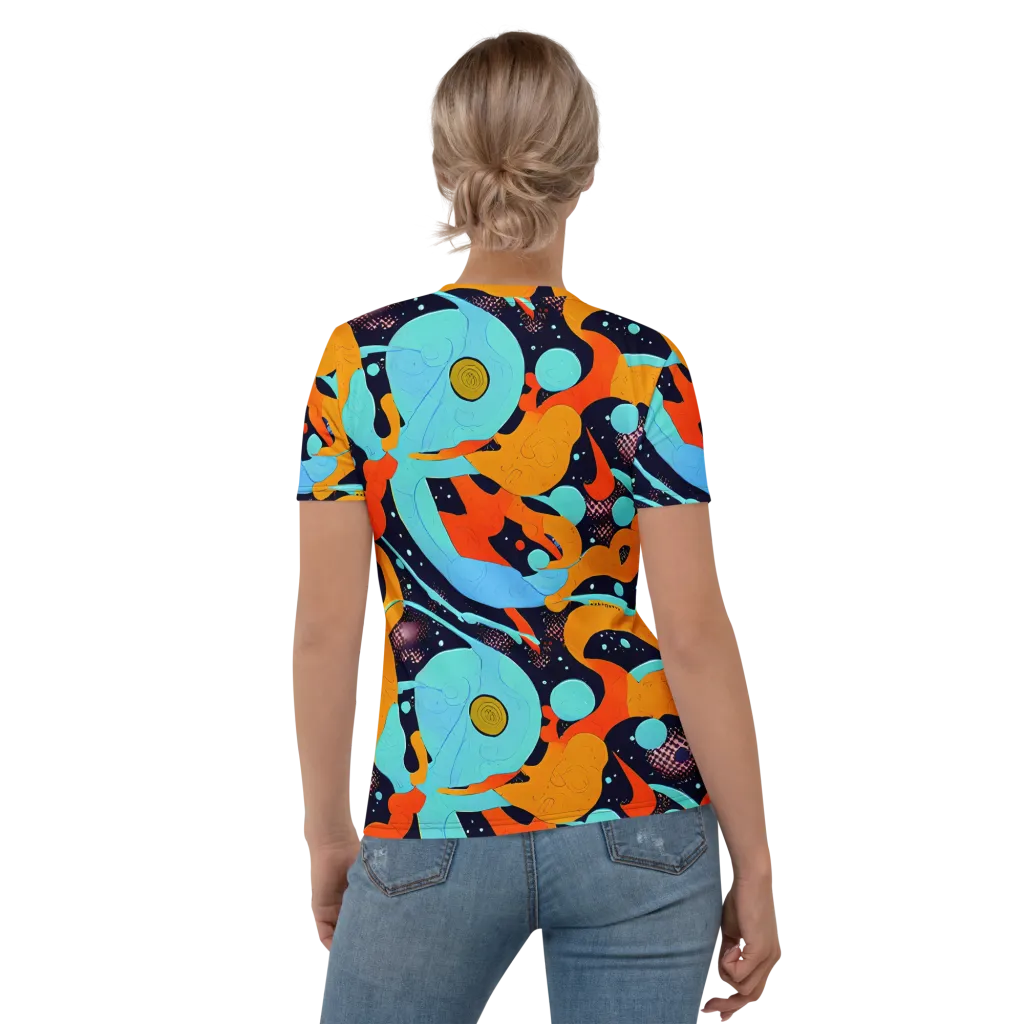 Deep Space Drip on Women's Crew Neck T-Shirt — Back