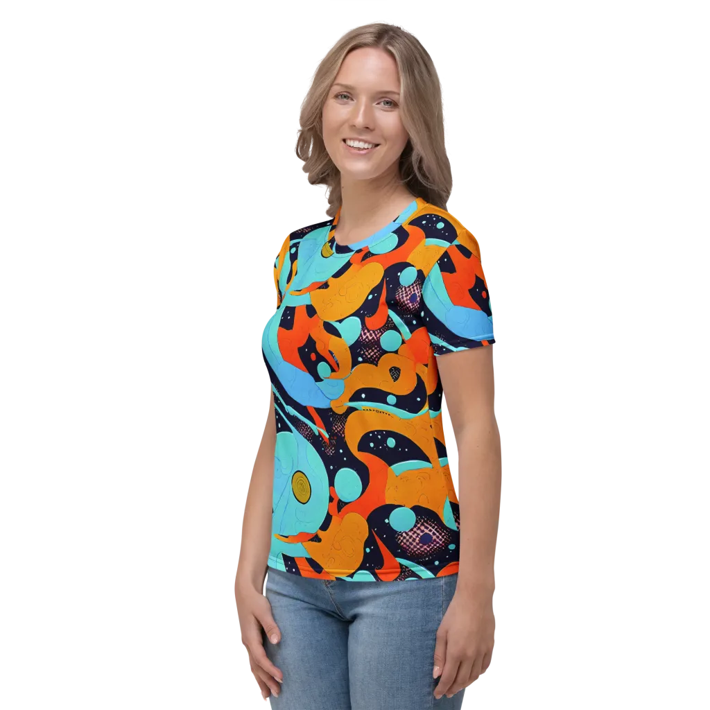 Deep Space Drip on Women's Crew Neck T-Shirt — Left