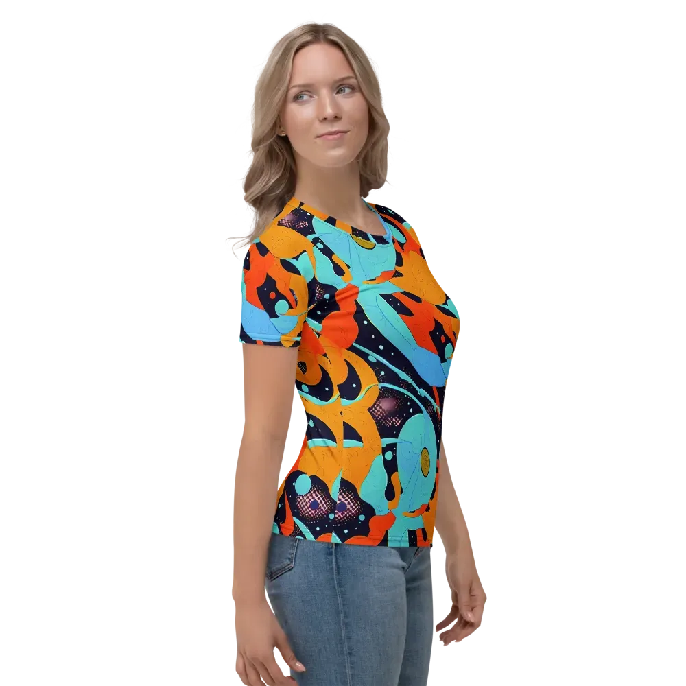 Deep Space Drip on Women's Crew Neck T-Shirt — Right
