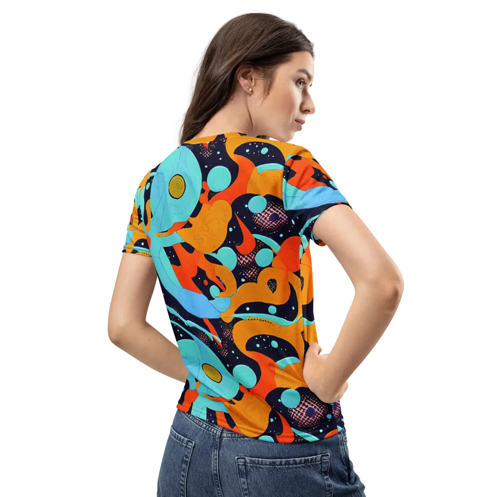 Deep Space Drip on Women's Crew Neck T-Shirt — Back
