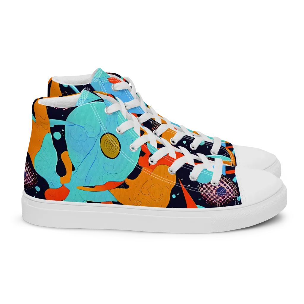 Deep Space Drip on Women's High Top Canvas Shoes — Right