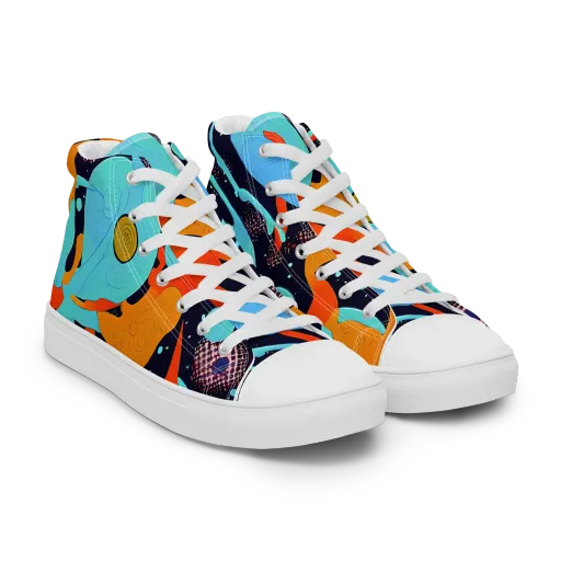 Deep Space Drip on a Women's High Top Canvas Shoes