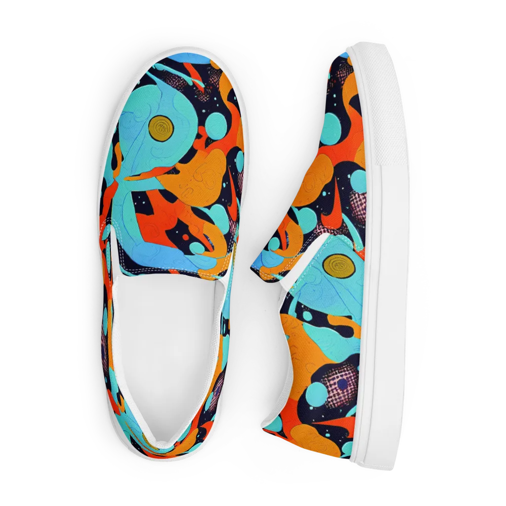 Deep Space Drip on Men's Slip-On Canvas Shoes — Front