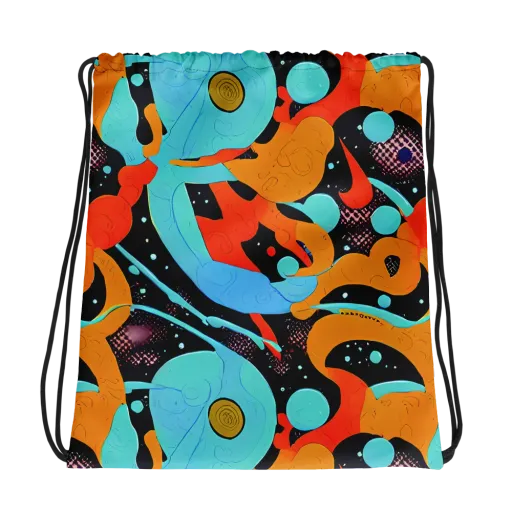 Deep Space Drip on a Drawstring Bag