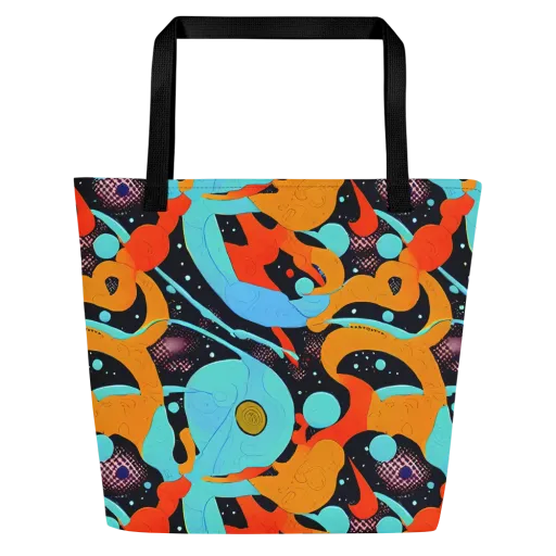 Deep Space Drip on a Large Tote Bag W/ Pocket