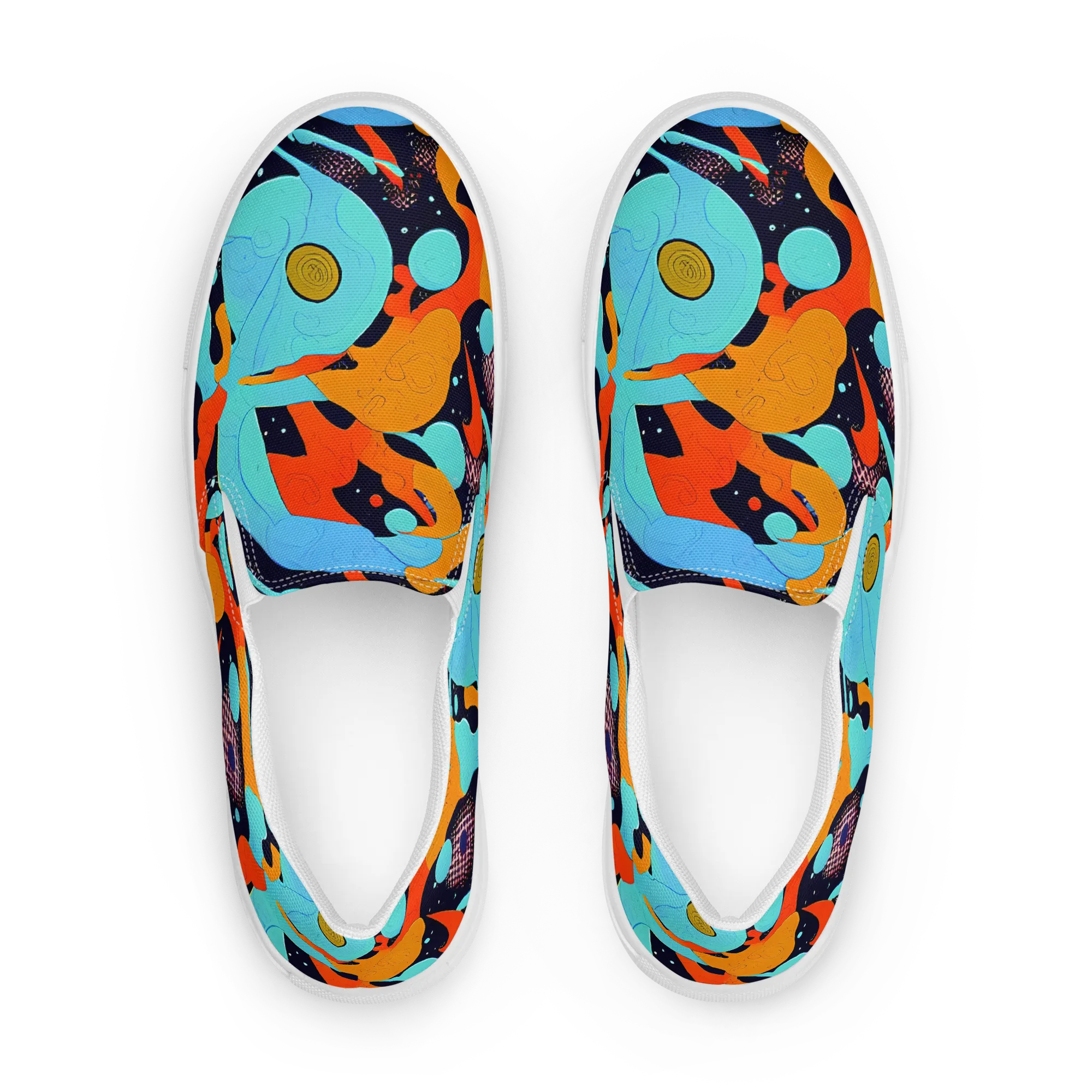 Deep Space Drip on Women's Slip-On Canvas Shoes — Front