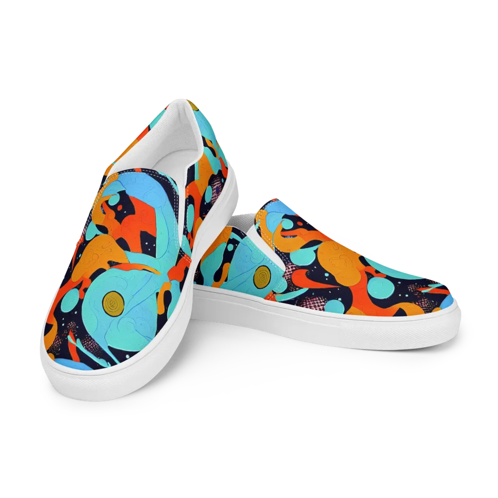 Deep Space Drip on Women's Slip-On Canvas Shoes — Left Front