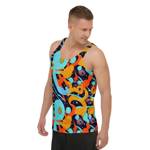 Deep Space Drip on a Men's Tank Top