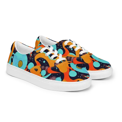 Deep Space Drip on a Men's Lace-Up Canvas Shoes