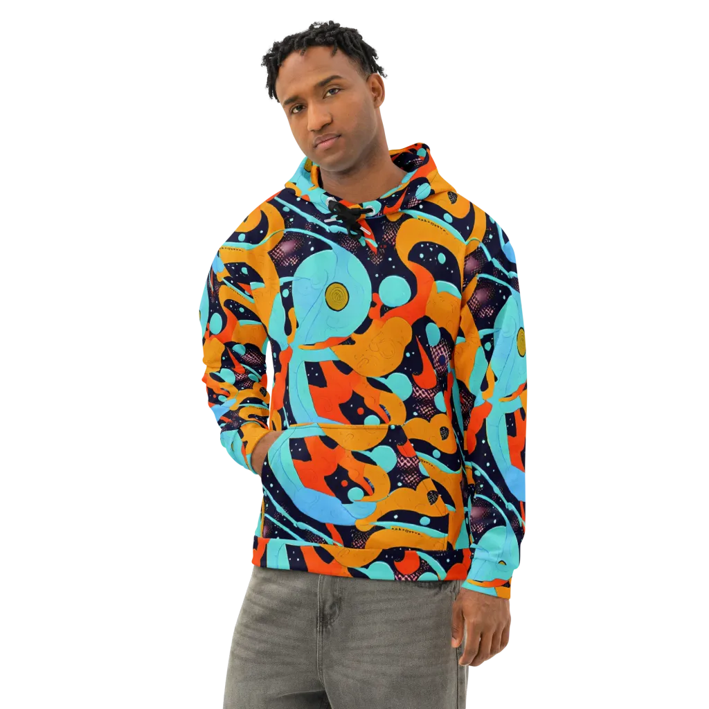 Deep Space Drip on Cotton Hoodie — Left Front