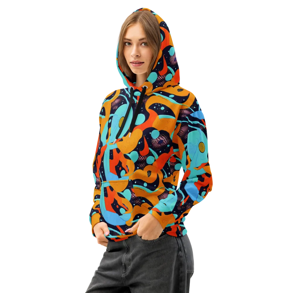 Deep Space Drip on Cotton Hoodie — Left Front