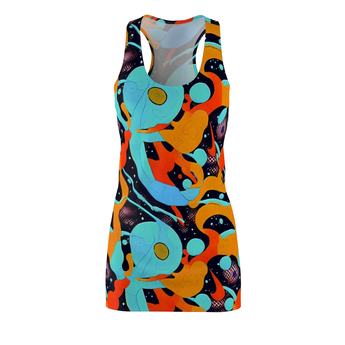 Deep Space Drip on Racerback Dress — Front