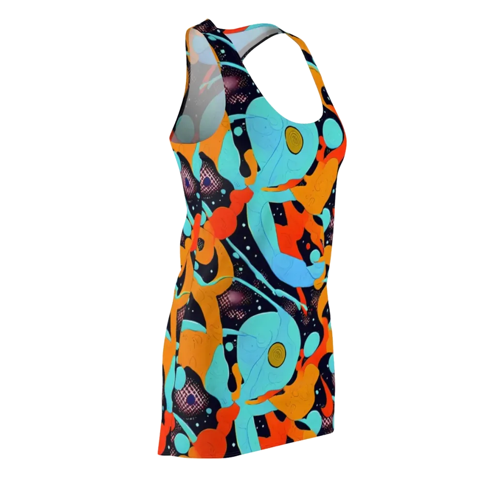 Deep Space Drip on Racerback Dress — Front Side