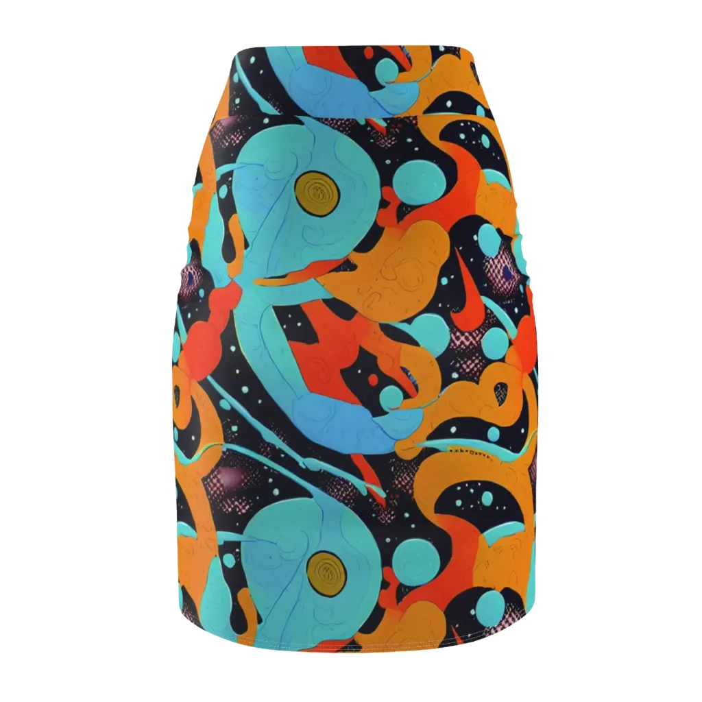 Deep Space Drip on Pencil Skirt — Back