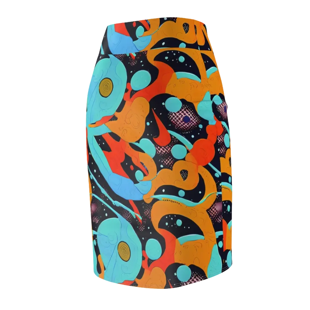 Deep Space Drip on Pencil Skirt — Back Side