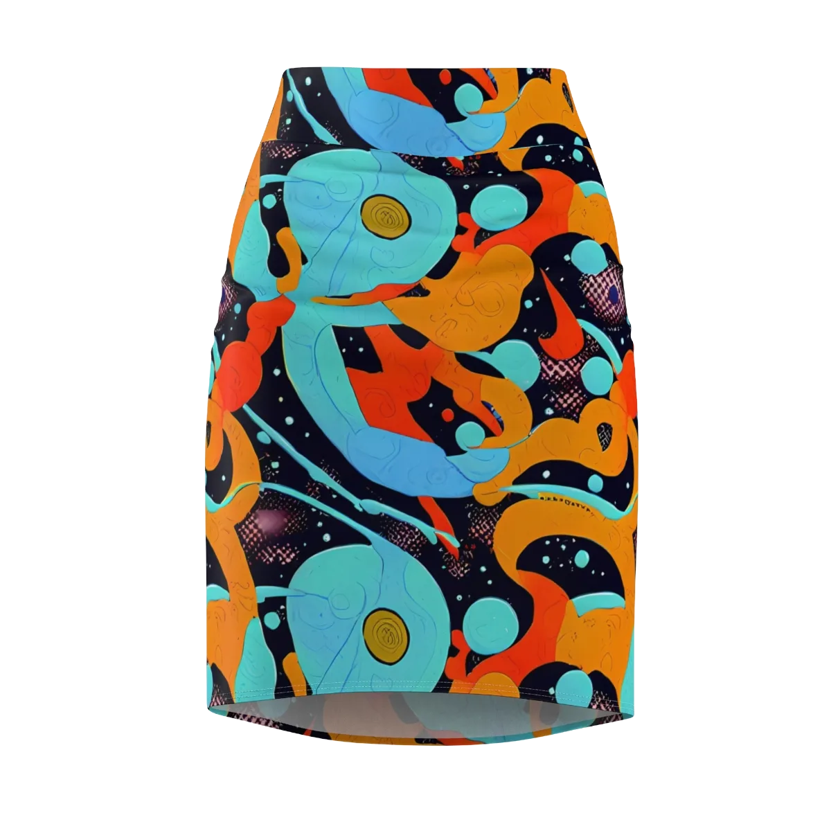 Deep Space Drip on Pencil Skirt — Front