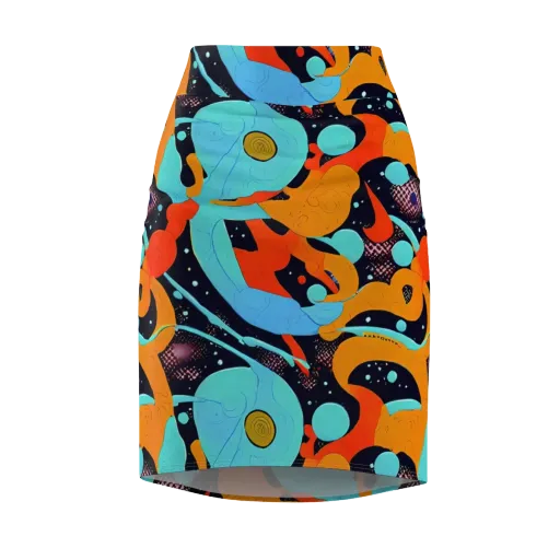 Deep Space Drip on a Pencil Skirt