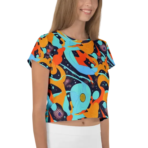 Deep Space Drip on a Crop Tee