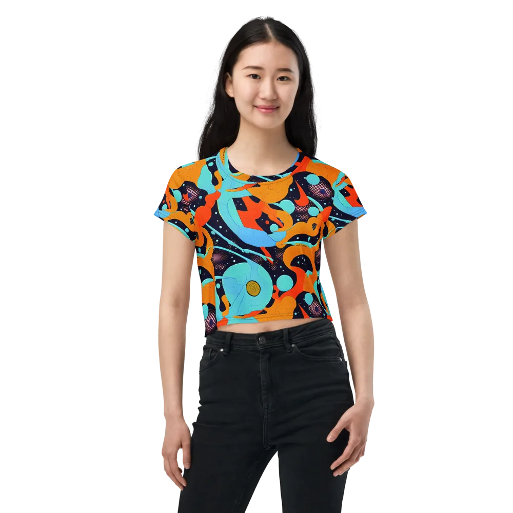Deep Space Drip on Crop Tee — Front