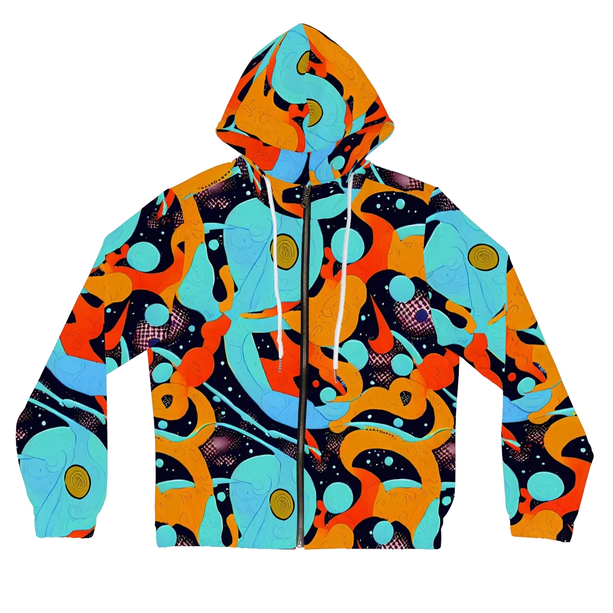 Deep Space Drip on Women's Full-Zip Hoodie — Front