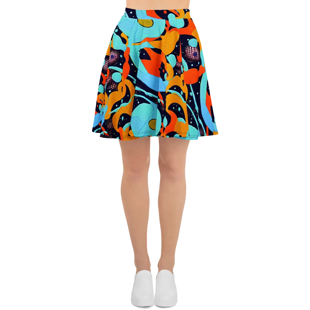 Deep Space Drip on Skater Skirt — Front