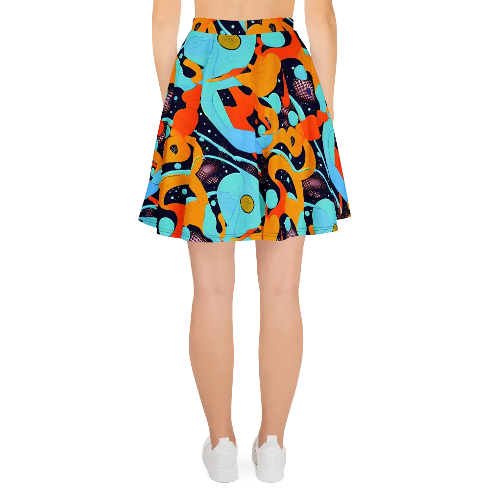 Deep Space Drip on Skater Skirt — Back