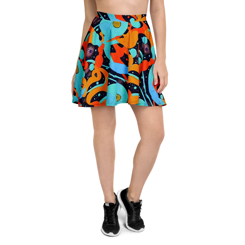 Deep Space Drip on Skater Skirt — Front