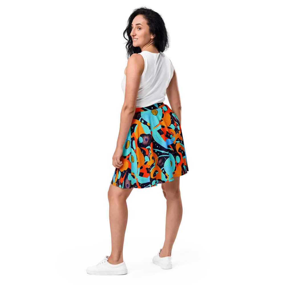 Deep Space Drip on Skater Skirt — Back