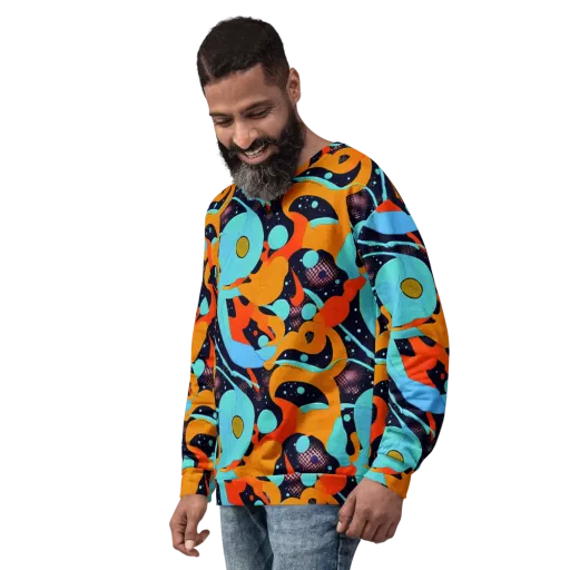 Deep Space Drip on a Sweatshirt