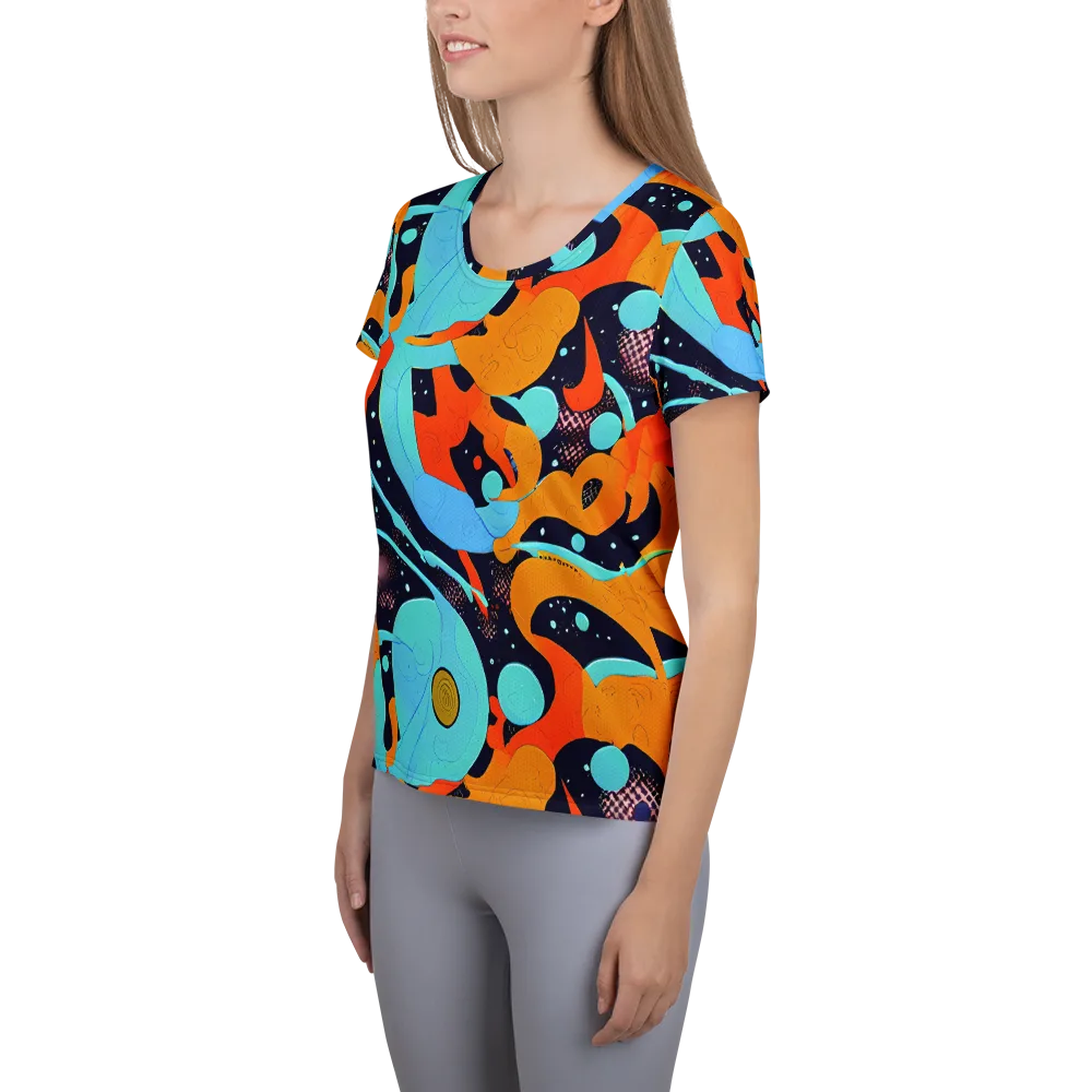Deep Space Drip on Women's Athletic T-Shirt — Left