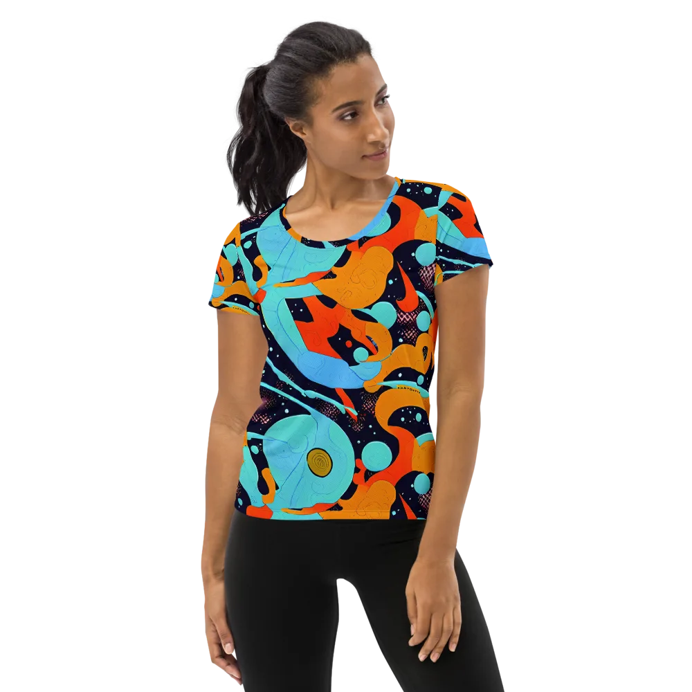 Deep Space Drip on Women's Athletic T-Shirt — Front