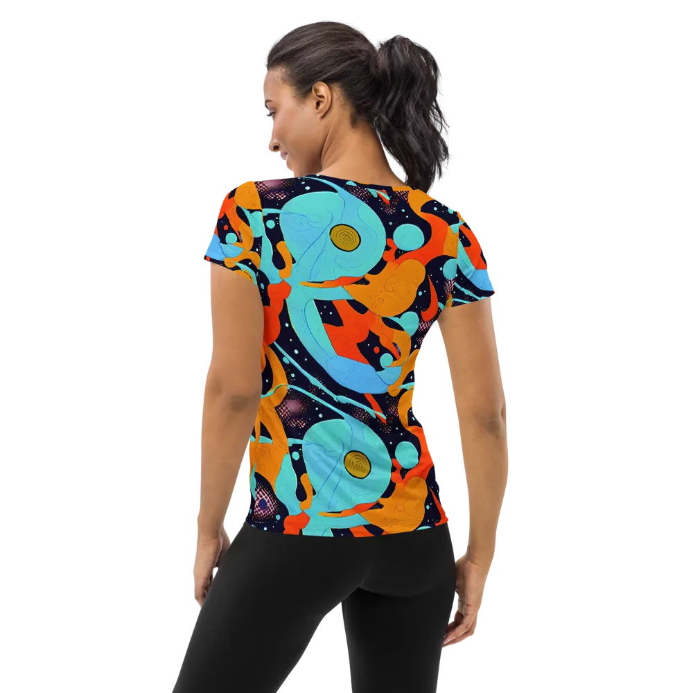 Deep Space Drip on Women's Athletic T-Shirt — Back
