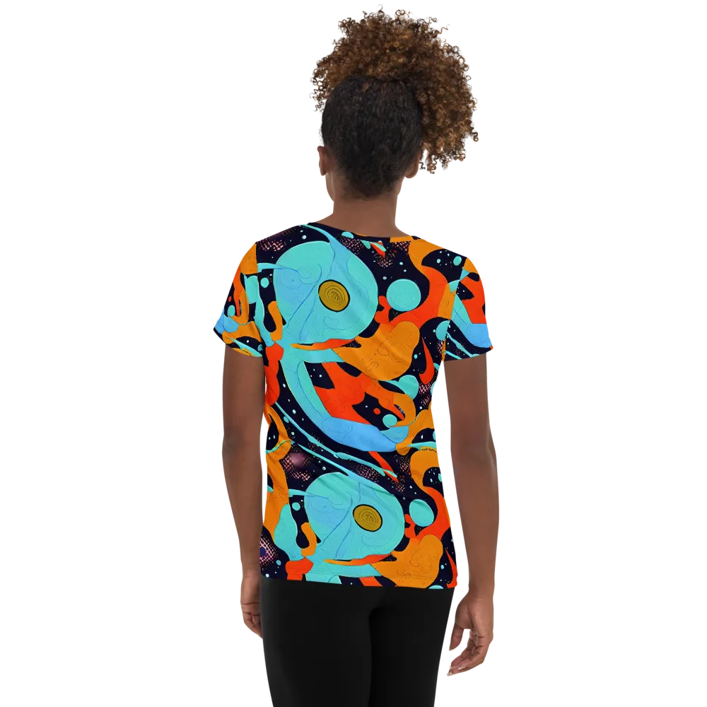 Deep Space Drip on Women's Athletic T-Shirt — Back