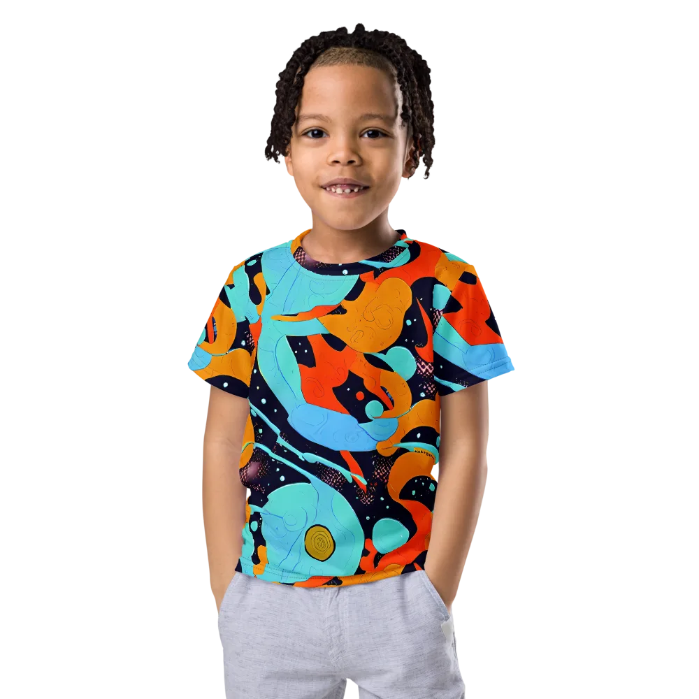 Deep Space Drip on Kids Crew Neck T-Shirt — Front