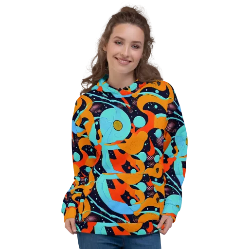 Deep Space Drip on a Hoodie