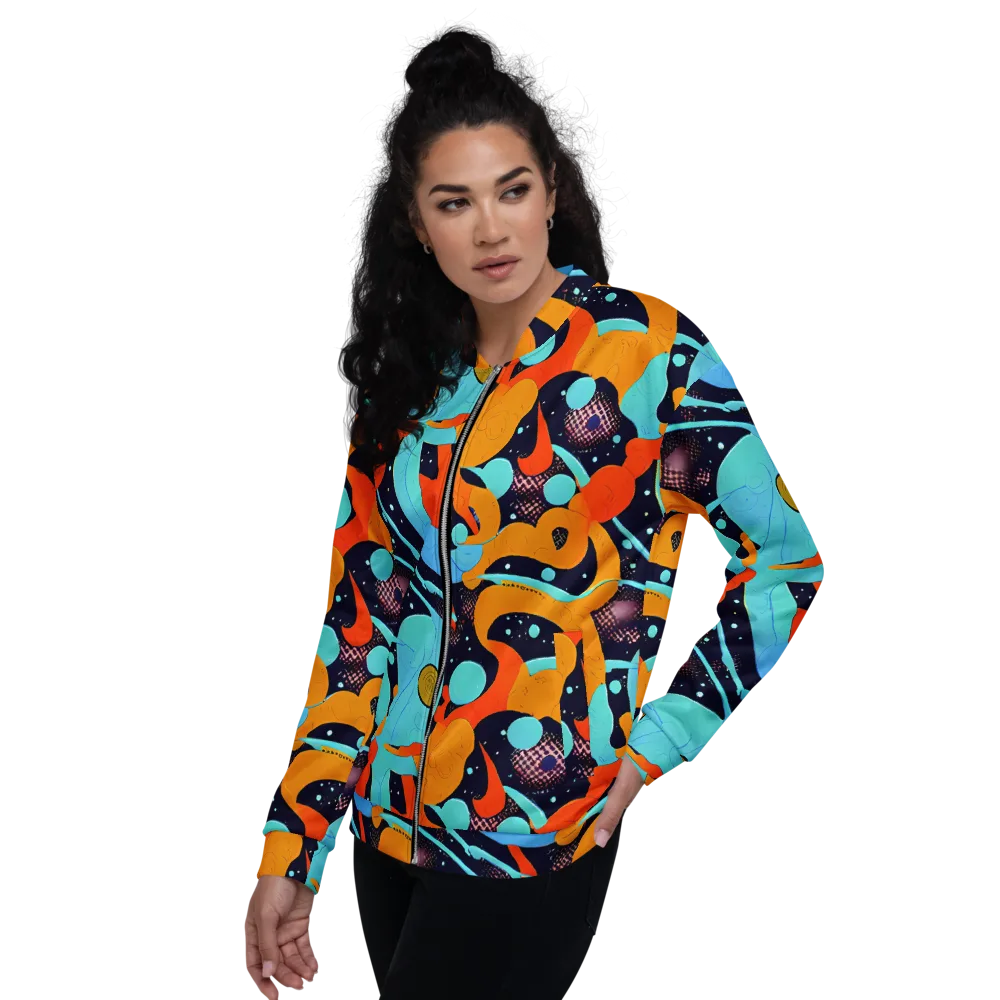 Deep Space Drip on Bomber Jacket — Left