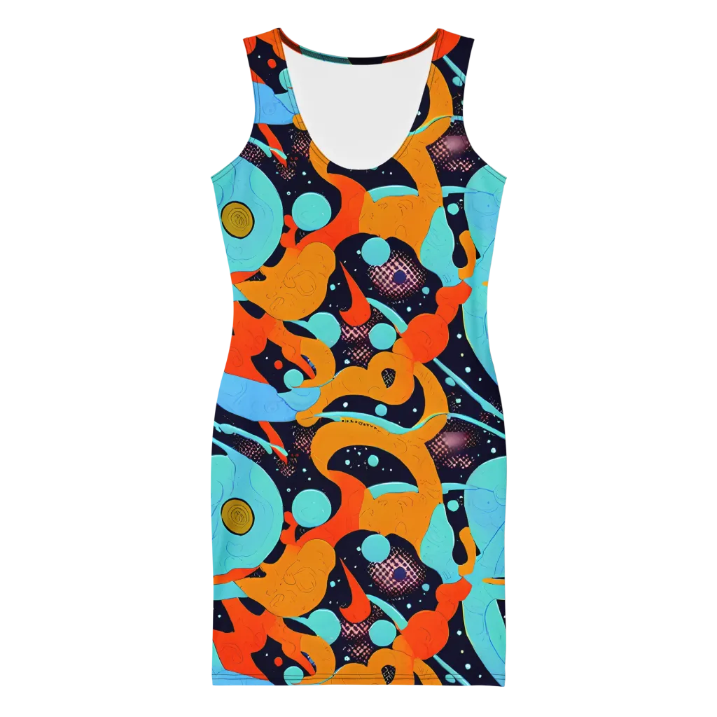 Deep Space Drip on Bodycon Dress — Front