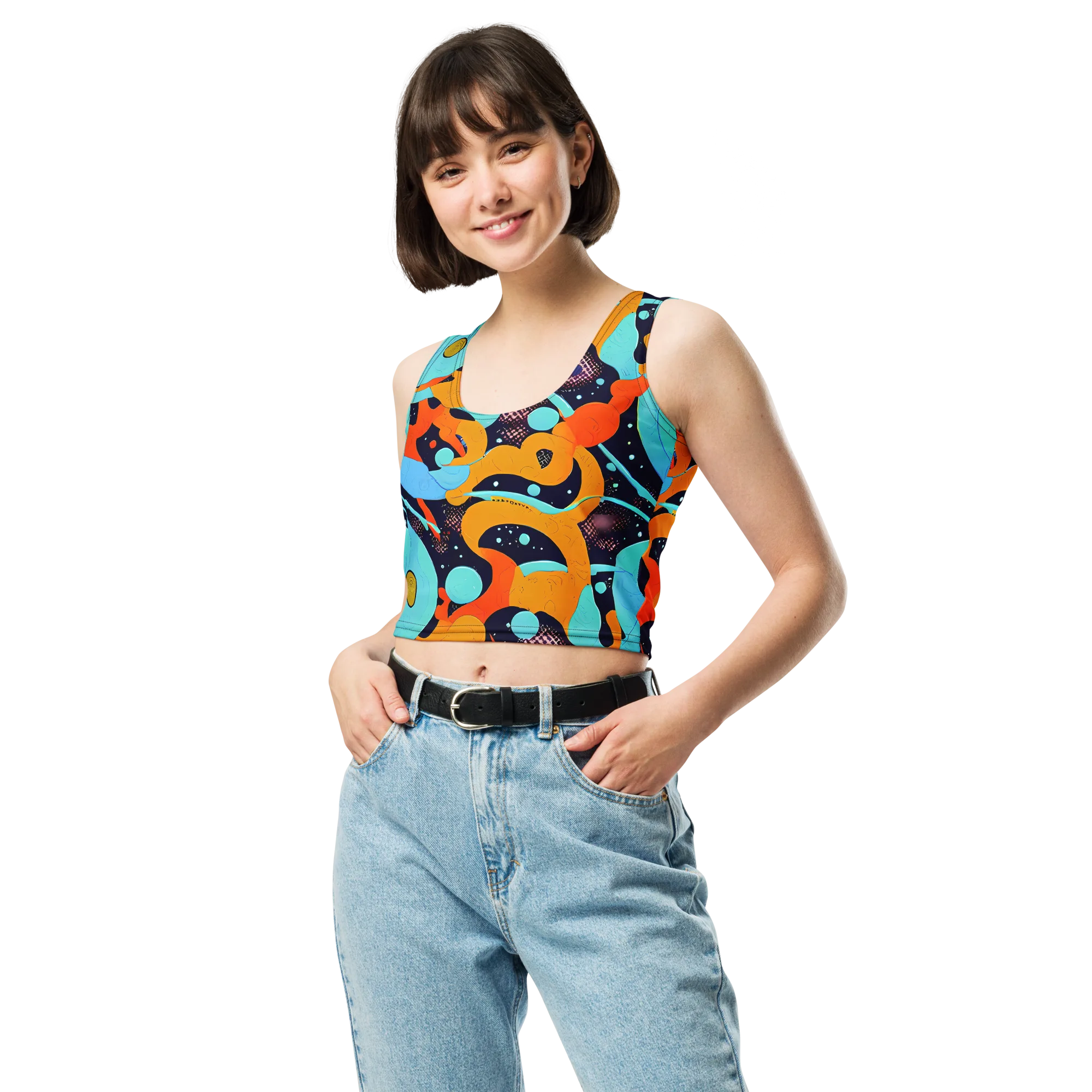 Deep Space Drip on Crop Top — Front