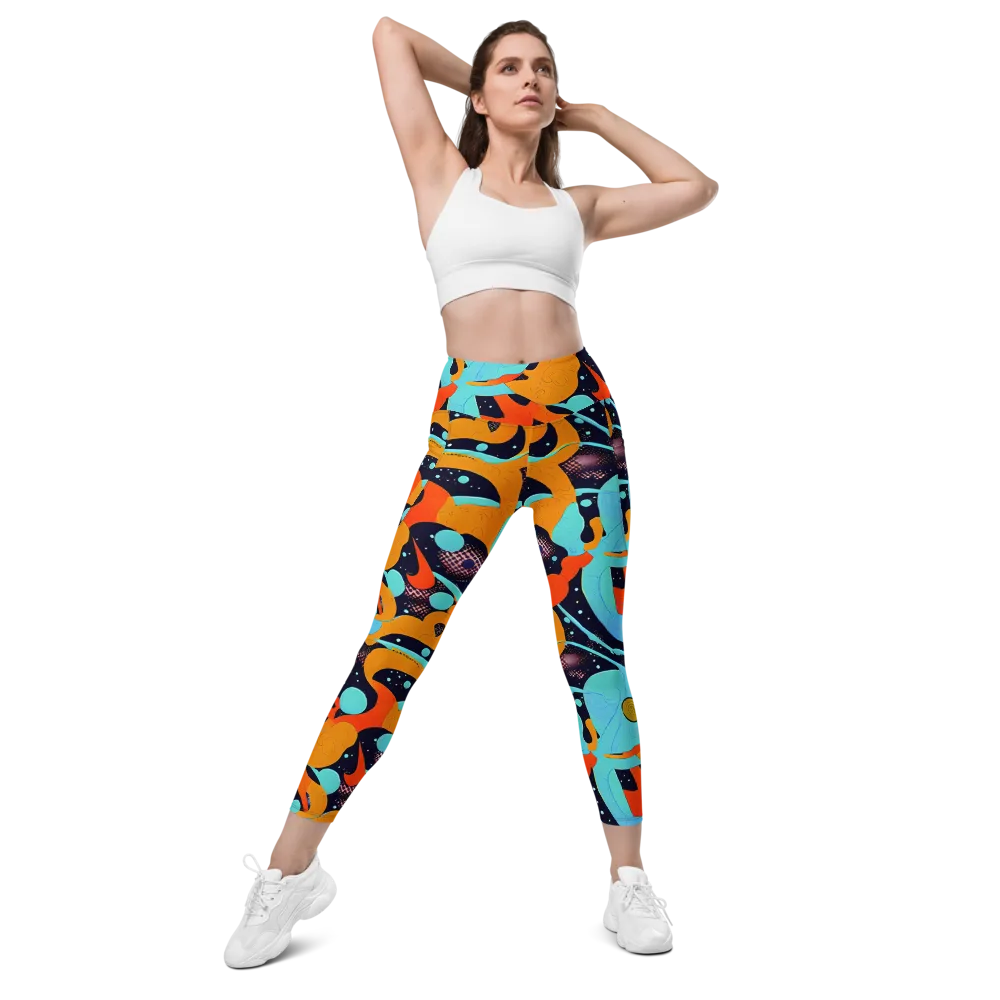 Deep Space Drip on Leggings with Pockets — Front