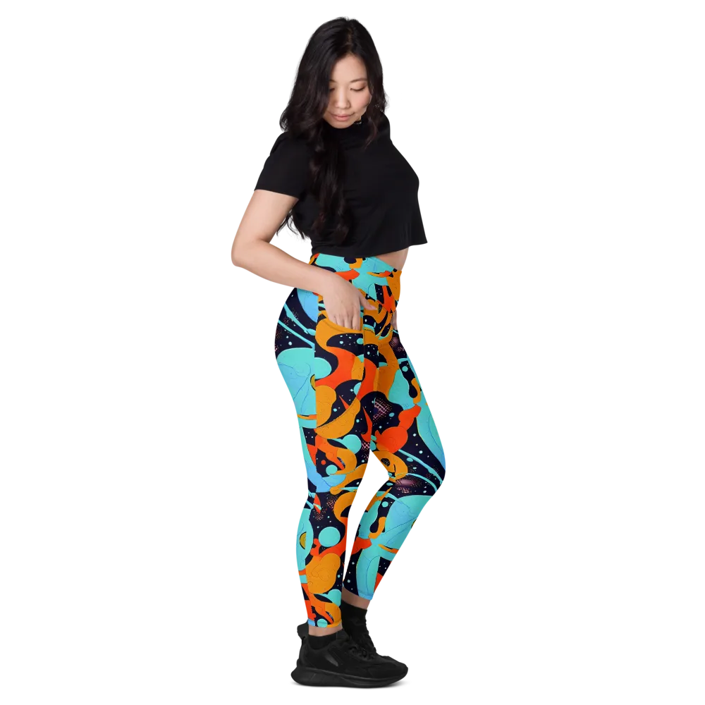 Deep Space Drip on Leggings with Pockets — Right