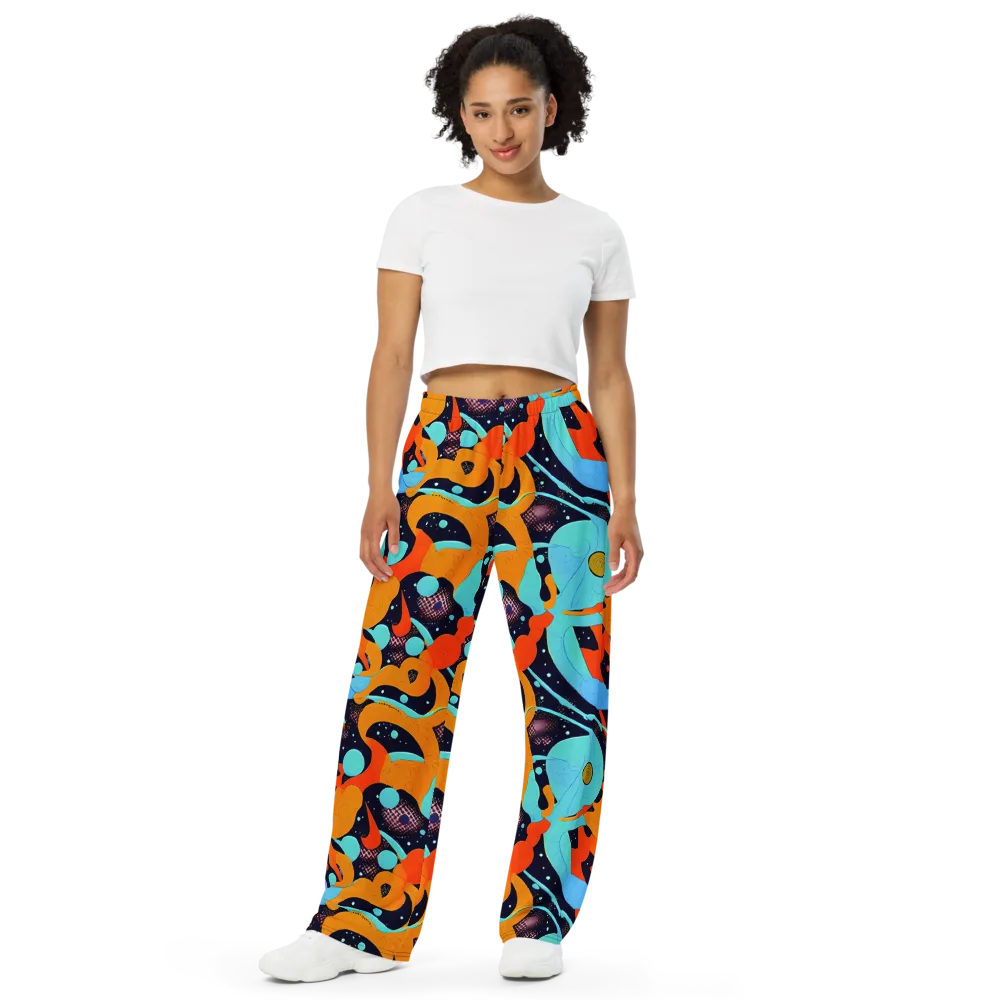 Deep Space Drip on Wide-Leg Pants — Front