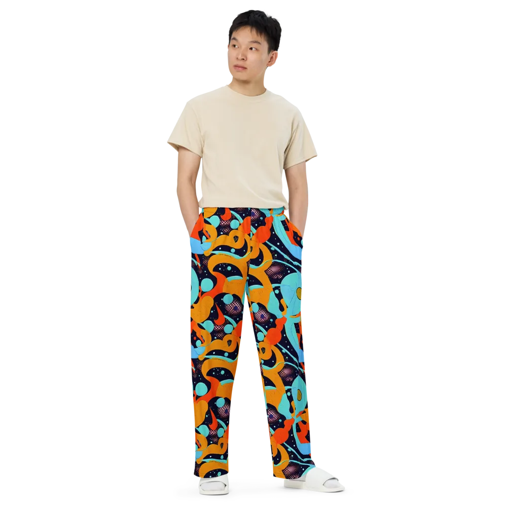Deep Space Drip on Wide-Leg Pants — Front