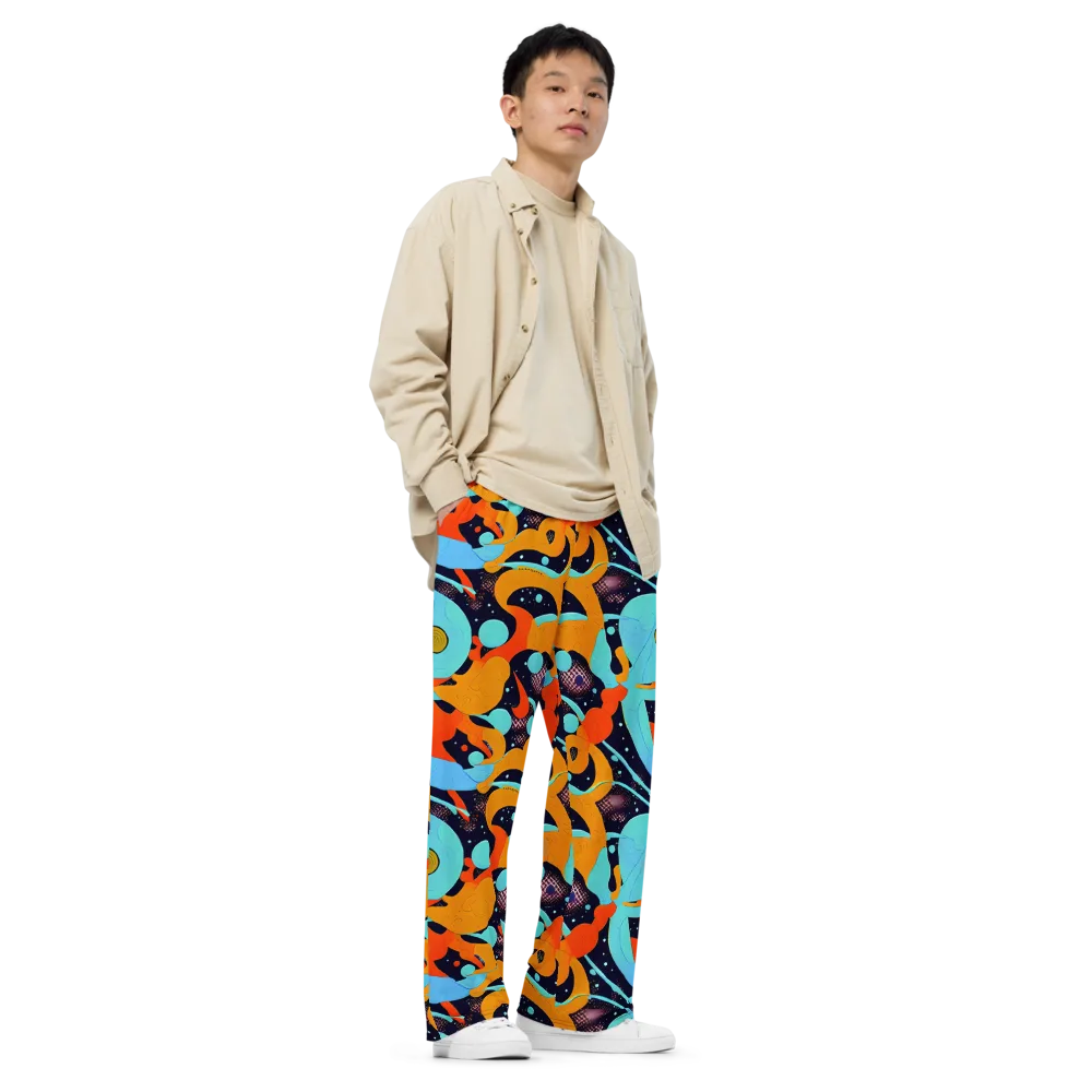 Deep Space Drip on Wide-Leg Pants — Right Front