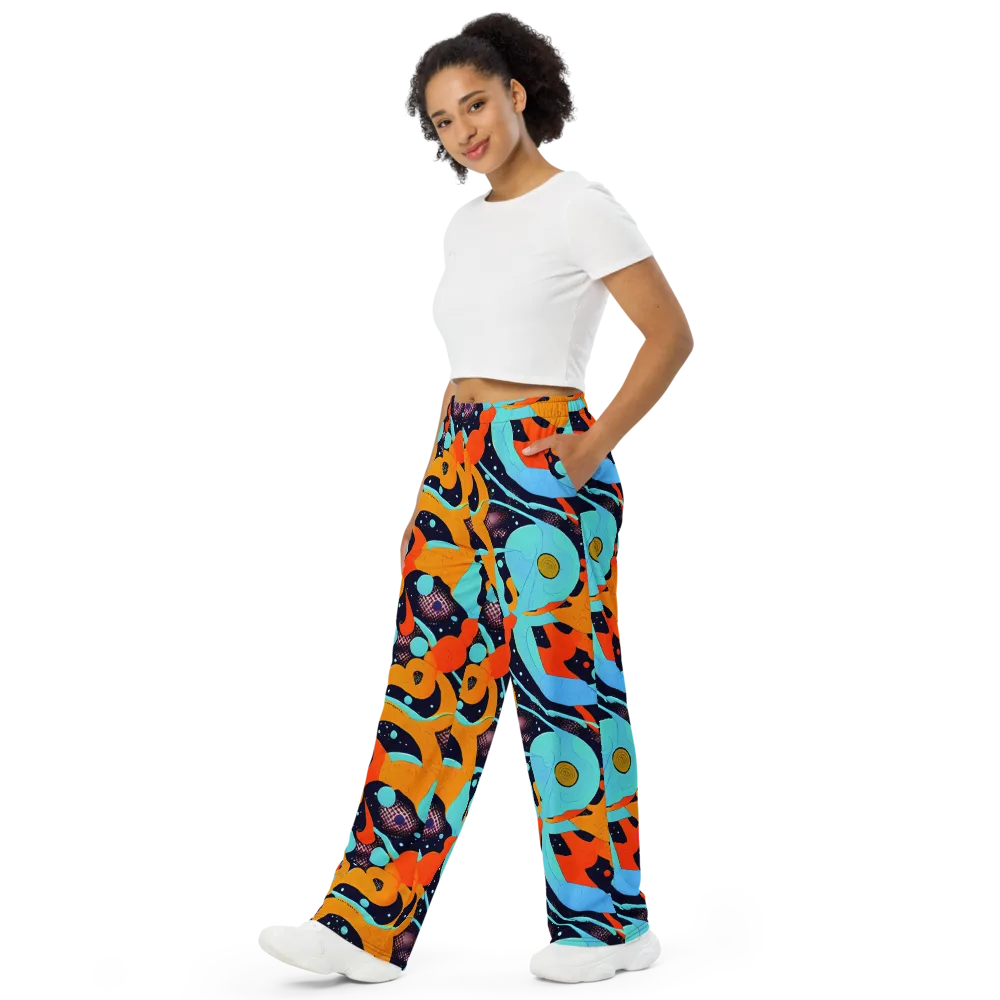 Deep Space Drip on Wide-Leg Pants — Left Front