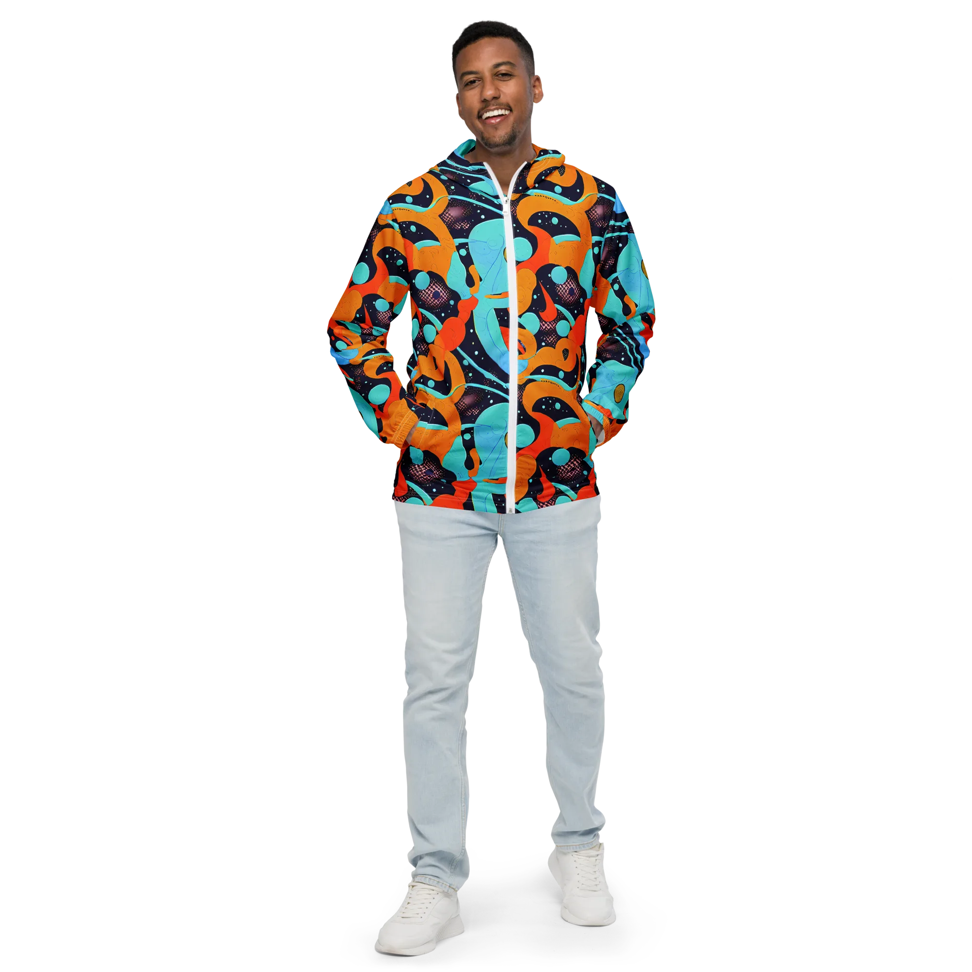 Deep Space Drip on Men's Windbreaker — Front
