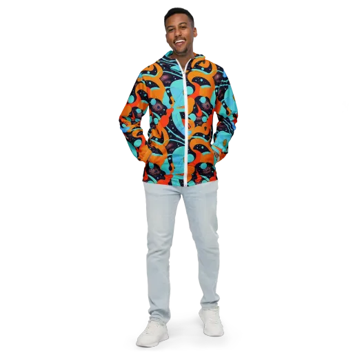 Deep Space Drip on a Men's Windbreaker