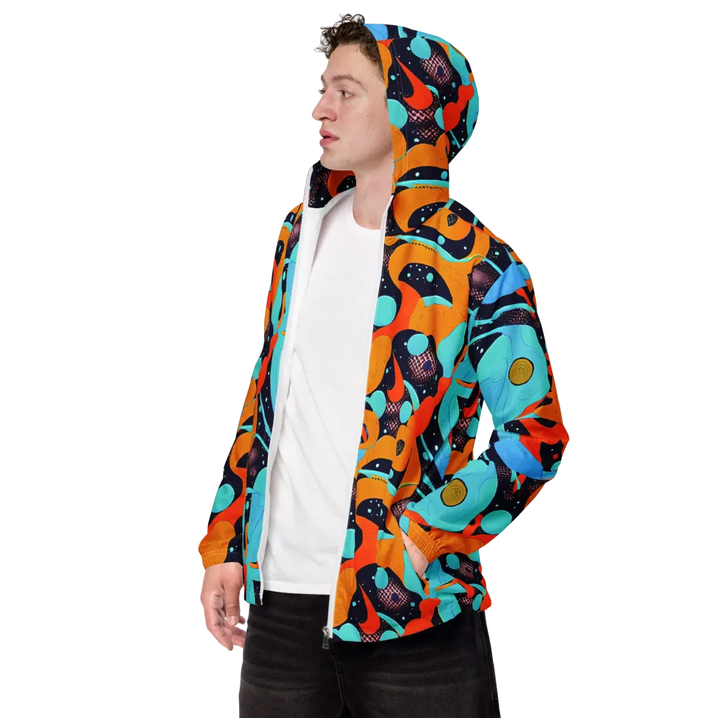 Deep Space Drip on Men's Windbreaker — Left Front