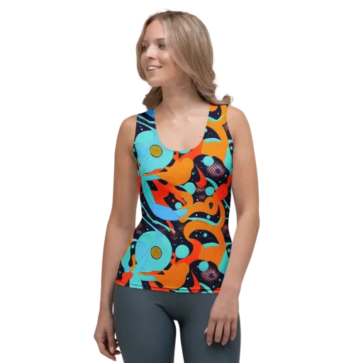 Deep Space Drip on a Women's Tank Top