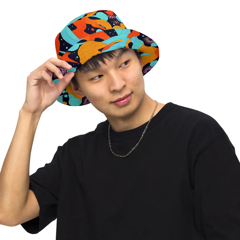 Deep Space Drip on Reversible Bucket Hat — Front Inside