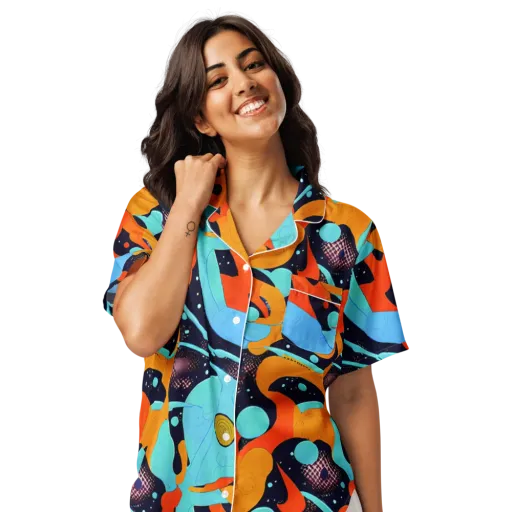 Deep Space Drip on a Women's Short Sleeve Pajama Top